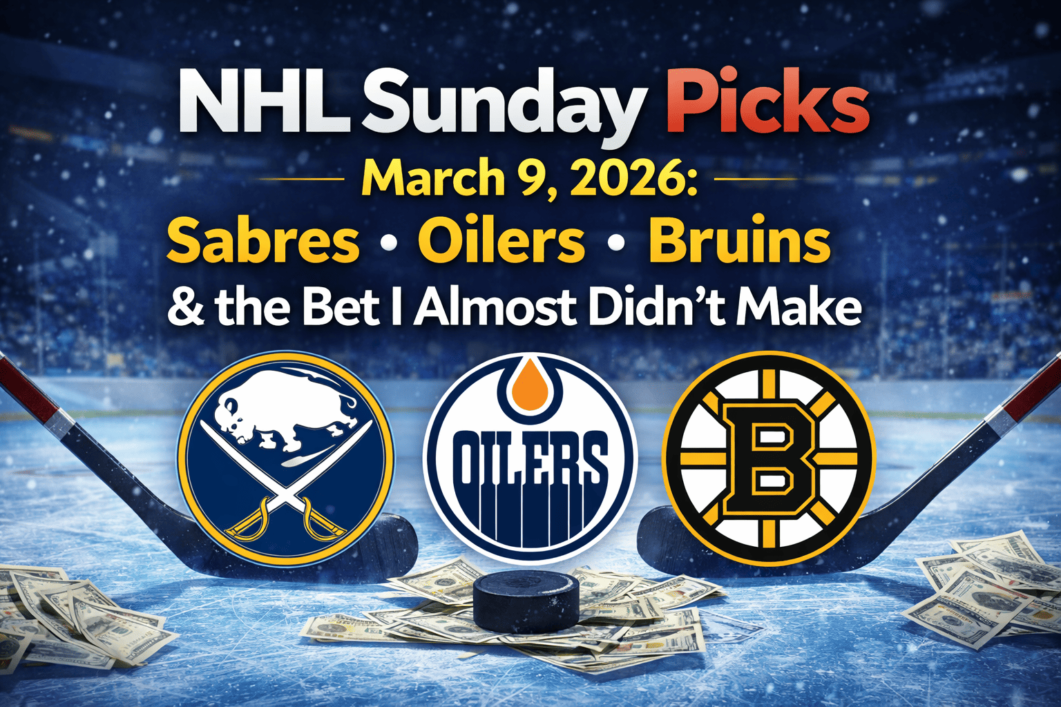 NHL Sunday Picks — March 9, 2026: Sabres, Oilers, Bruins and the Bet I Almost Didn't Make