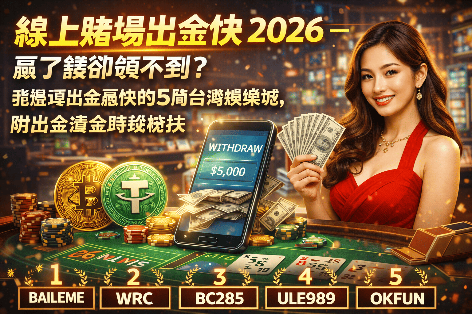線上賭場出金快 2026 — 贏了錢卻領不到？我整理出金最快的5間台灣娛樂城，附出金黃金時段秘技