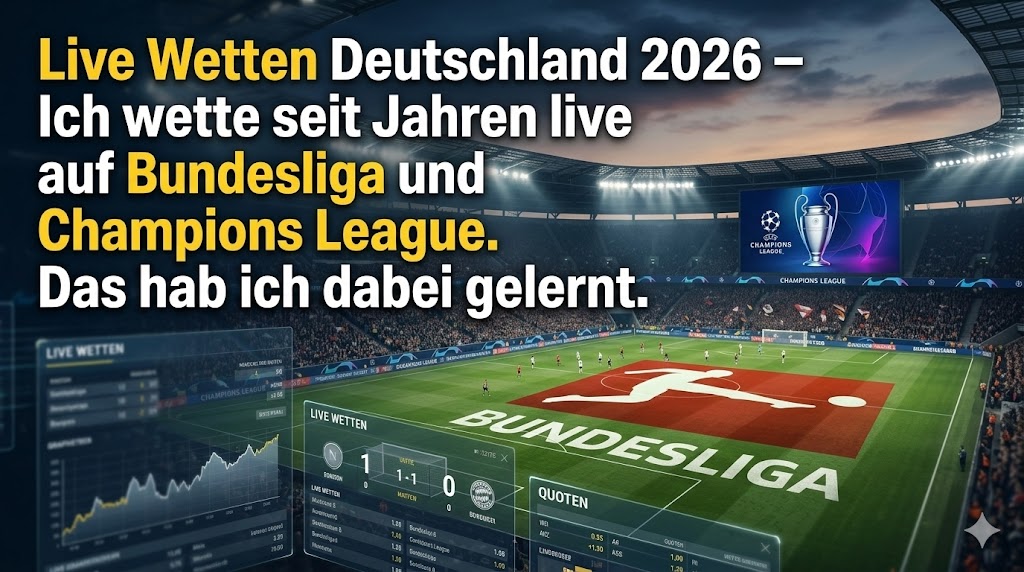 Live Wetten Deutschland 2026 – Ich wette seit Jahren live auf Bundesliga und Champions League. Das hab ich dabei gelernt.