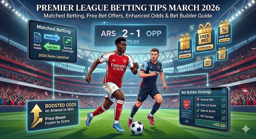Title: Premier League Betting Tips March 2026 – Matched Betting, Free Bet Offers, Enhanced Odds & Bet Builder Guide