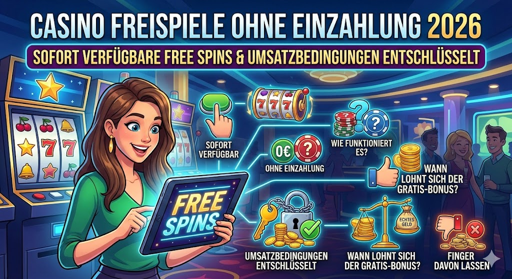 Casino Freispiele ohne Einzahlung 2026 – Sofort verfügbare Free Spins erklärt, Umsatzbedingungen entschlüsselt, wann sich der Gratis-Bonus wirklich lohnt