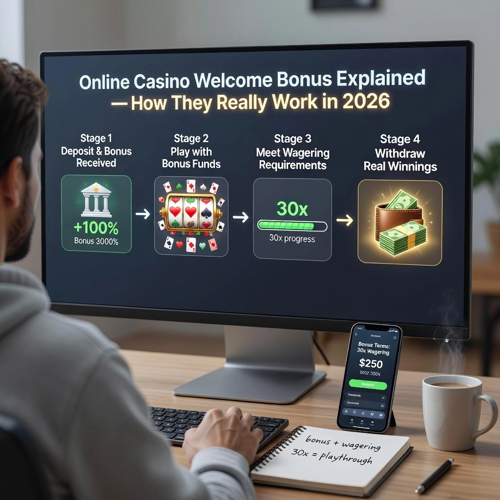 Online Casino Welcome Bonus Explained — How They Really Work in 2026
